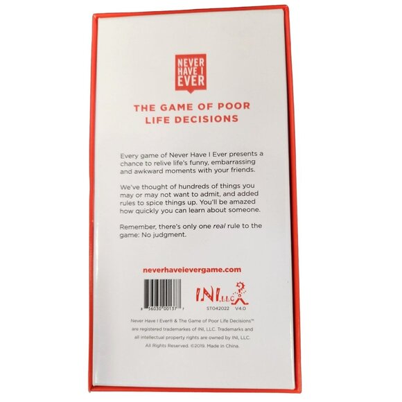 Never Have I Ever Card Game The Game of Poor Life Decisions  age 17+, 4-12 Playe - Picture 4 of 9